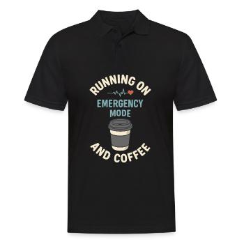 Emergency Mode Active – Fueled by Coffee - Men's Polo Shirt - black - Front - Kai (181cm)