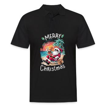 Weihnachten im Juli - Männer Poloshirt - Schwarz - Vorne - Kai (181cm)
