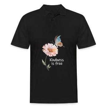 Freundlichkeit ist kostenlos - Männer Poloshirt - Schwarz - Vorne - Kai (181cm)