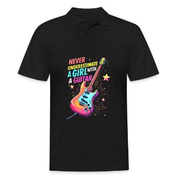 Fille avec guitare - Polo Homme - noir - Devant - Kai (181cm)