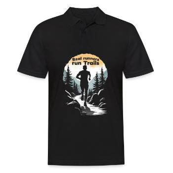 Real Runners Run Trails - Trail Running - Polo Homme - noir - Devant - Kai (181cm)