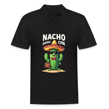 Nicht nur ein gewöhnlicher Steuerberater, Kaktus - Männer Poloshirt - Schwarz - Vorne - Kai (181cm)