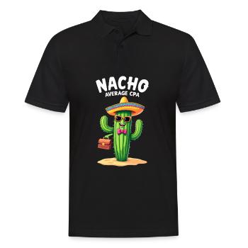Nicht nur ein gewöhnlicher Steuerberater, Kaktus - Männer Poloshirt - Schwarz - Vorne - Kai (181cm)