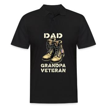 Papa Grand-père Vétéran - Polo Homme - noir - Devant - Kai (181cm)