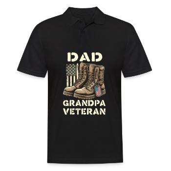 Fier papa grand-père vétéran bottes patriotique États-Unis - Polo Homme - noir - Devant - Kai (181cm)