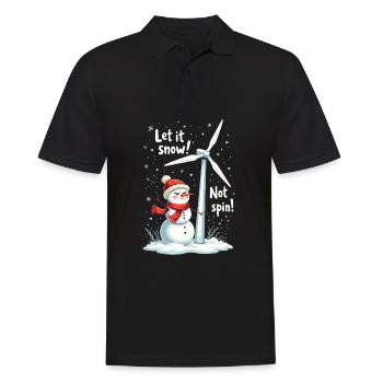 Stopp Windräder - Lasst es schneien, nicht drehen - Männer Poloshirt - Schwarz - Vorne - Kai (181cm)