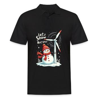 Stopp Windräder - Lasst es schneien, nicht drehen - Männer Poloshirt - Schwarz - Vorne - Kai (181cm)