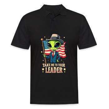 Alien Take Me To Your Leader USA Patriot - Polo Homme - noir - Devant - Kai (181cm)