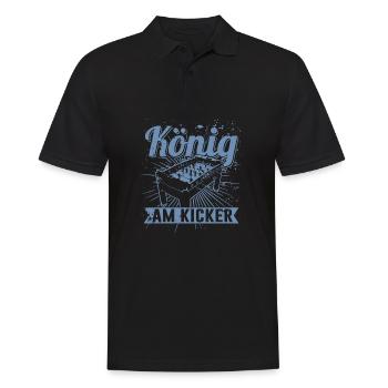 König am Kicker HerrenT-Shirt für Kicker Spieler - Männer Poloshirt - Schwarz - Vorne - Kai (181cm)