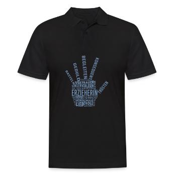 Erzieherin Shirt Wundervolle Worte - Männer Poloshirt - Schwarz - Vorne - Kai (181cm)