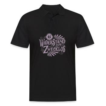 65. Geburtstag Widerstand ist zwecklos - Männer Poloshirt - Schwarz - Vorne - Kai (181cm)