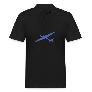 Minimalistische Segelflieger Pilot Silhouette - Männer Poloshirt - Schwarz - Vorne - Kai (181cm)