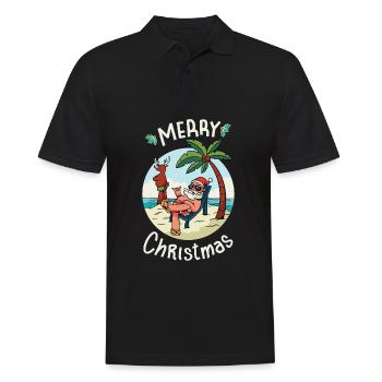 Weihnachten im Juli - Männer Poloshirt - Schwarz - Vorne - Kai (181cm)