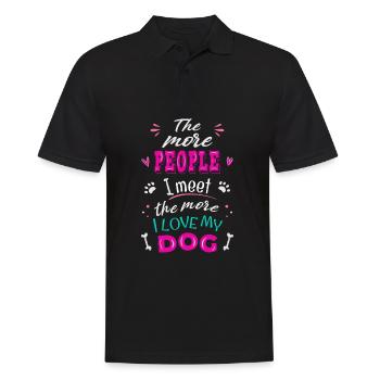Plus je rencontre de gens, plus j’aime - Polo Homme - noir - Devant - Kai (181cm)