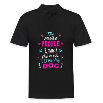 The more people I meet the more I love my dog - Men's Polo Shirt - black - Front - Kai (181cm)