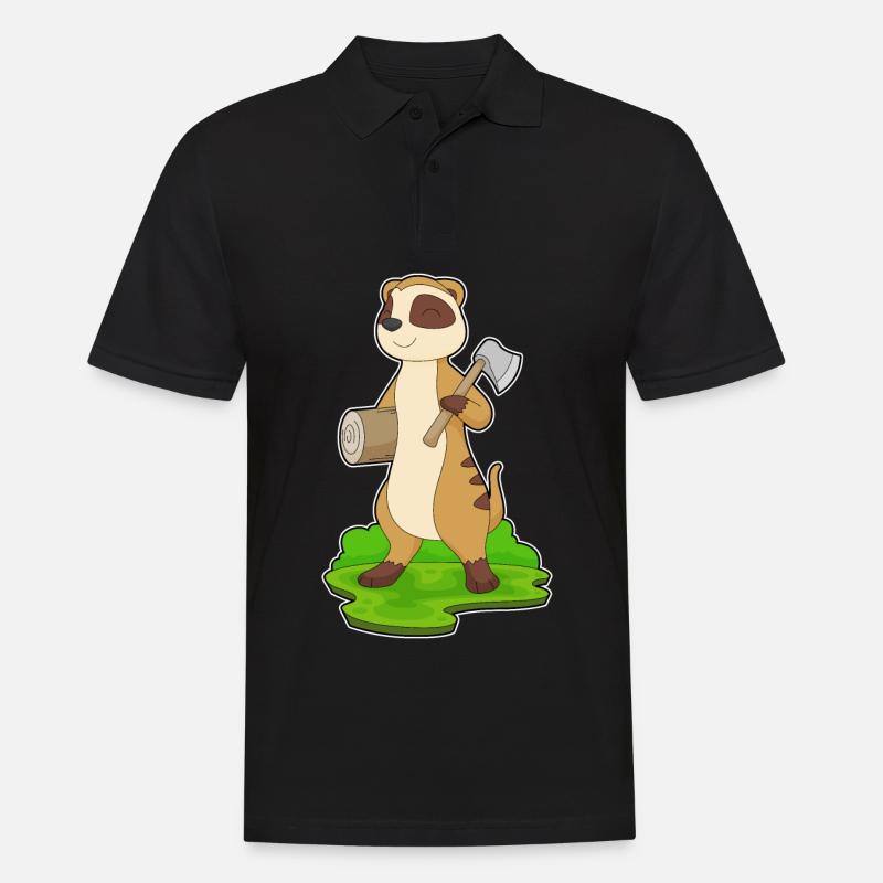 Hache de bûcheron suricate - Polo Homme - noir