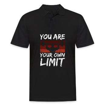 Pump weight training Quote your limit mindset - Men's Polo Shirt - black - Front - Kai (181cm)