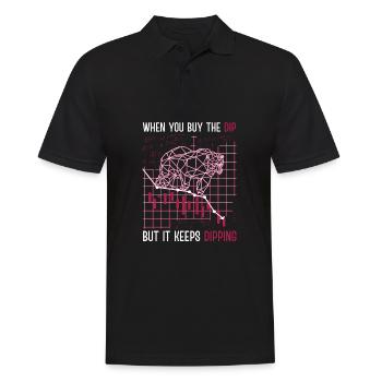 When you buy the dip but it keeps dipping exchange - Men's Polo Shirt - black - Front - Kai (181cm)