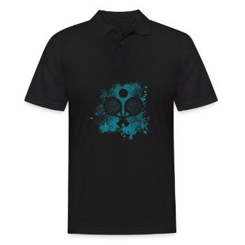 Padel Paddleball Padelspiel Tennis Ballspiel Retro - Männer Poloshirt - Schwarz - Vorne - Kai (181cm)