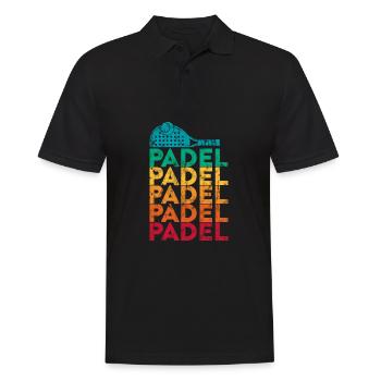 Padel Paddleball Padelspiel Tennis Ballspiel Retro - Männer Poloshirt - Schwarz - Vorne - Kai (181cm)