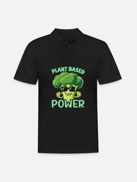 Veganer Vegetarischer Brokkoli Pflanzen Basis Fitn - Männer Poloshirt - Schwarz