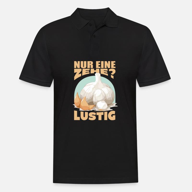Lustiger Knoblauch Spruch Knobi Knoblauchzehe - Männer Poloshirt - Schwarz