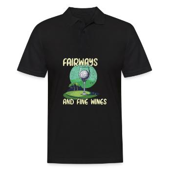 Fairways and Fine Wines - Golf and Wine - Men's Polo Shirt - black - Front - Kai (181cm)