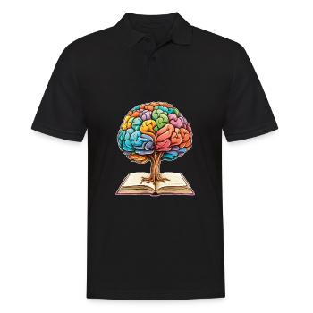 Reading Forms Mindset Growth Artwork Tree - Men's Polo Shirt - black - Front - Kai (181cm)