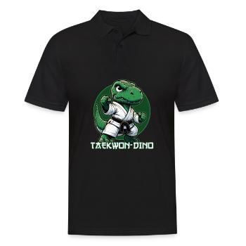 Funny T-Rex Taekwondo Dino Martial Arts - Men's Polo Shirt - black - Front - Kai (181cm)