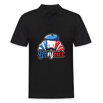 French Croissant Lover France Flag - Men's Polo Shirt - black - Front - Kai (181cm)