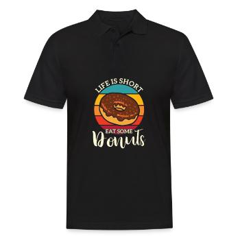 Life Is Short, Eat Donuts - Sweet Life - Men's Polo Shirt - black - Front - Kai (181cm)