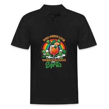 St. Patrick's Day Spritz Aperitif Celebrations Shamrock - Men's Polo Shirt - black - Front - Kai (181cm)