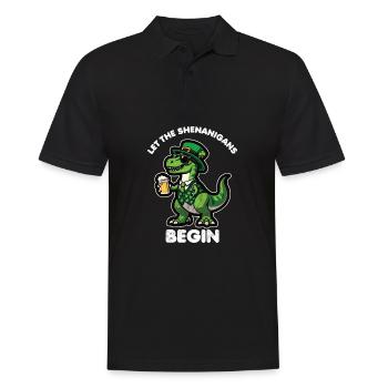 La Saint-Patrick T-Rex dinosaure bière Shenanigan - Polo Homme - noir - Devant - Kai (181cm)