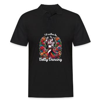 Danse du ventre florale disant danse orientale - Polo Homme - noir - Devant - Kai (181cm)