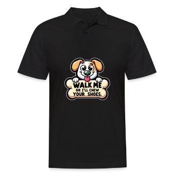 Promenez-moi ou je mâcherai vos chaussures - Polo Homme - noir - Devant - Kai (181cm)