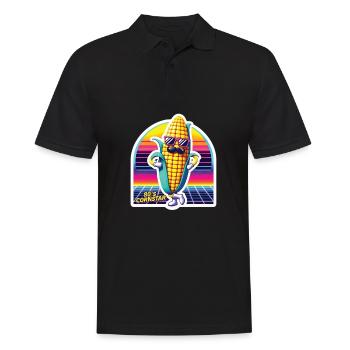 Drôle de maïs avec des lunettes de soleil amateur Vaporwave Joke - Polo Homme - noir - Devant - Kai (181cm)