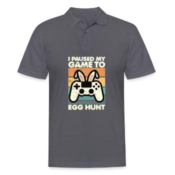 Easter Gamer I paused my Game to Egg Hunt - Men's Polo Shirt - charcoal grey - Front - Nico (186cm)