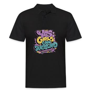 Cooles Skateboard Longboard Skater Mädchen - Männer Poloshirt - Schwarz - Vorne - Kai (181cm)