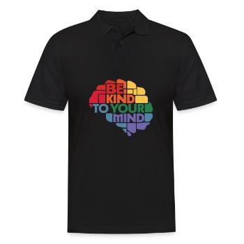 Be kind to your mind Mental Health Awareness - Men's Polo Shirt - black - Front - Kai (181cm)