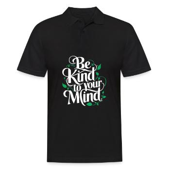 Be kind to your mind Mental Health Awareness - Men's Polo Shirt - black - Front - Kai (181cm)