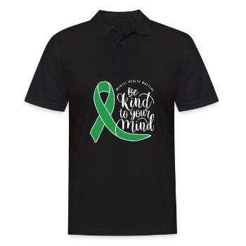 Be kind to your mind Mental Health Awareness - Men's Polo Shirt - black - Front - Kai (181cm)