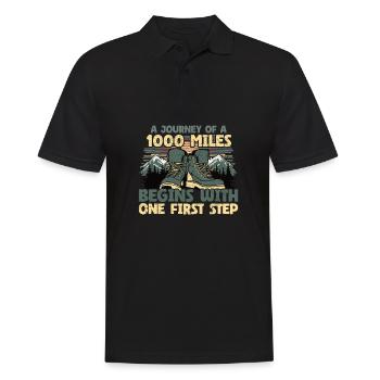 Eine Reise von tausend Meilen beginnt mit dem Wandern - Männer Poloshirt - Schwarz - Vorne - Kai (181cm)