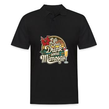 Das Leben ist kurz, trinken Sie einen Mimosas Lover Cocktail - Männer Poloshirt - Schwarz - Vorne - Kai (181cm)
