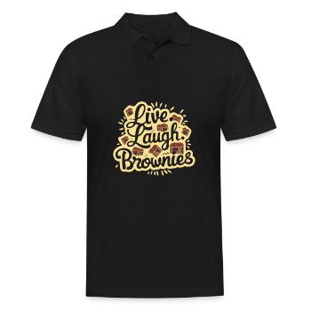Live Laugh Brownies for Brownie Lovers Funny - Men's Polo Shirt - black - Front - Kai (181cm)