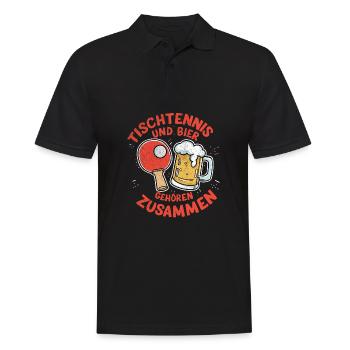 Tischtennis und Bier Ping Pong Spruch Alkohol - Männer Poloshirt - Schwarz - Vorne - Kai (181cm)