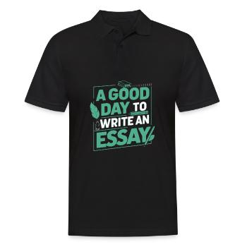 Une bonne journée pour écrire une dissertation Enseignant Elève - Polo Homme - noir - Devant - Kai (181cm)