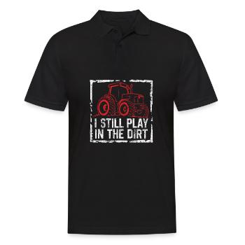 Play in the Dirt Tractor Farmer Men and Boys - Men's Polo Shirt - black - Front - Kai (181cm)