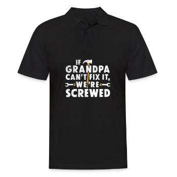 Wenn Opa es nicht reparieren kann Lustiger Opa Handwerker - Männer Poloshirt - Schwarz - Vorne - Kai (181cm)