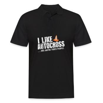 Autocross drôle J'aime l'Autocross et trois personnes - Polo Homme - noir - Devant - Kai (181cm)
