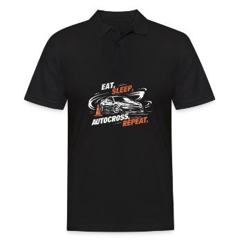 Autocross drôle manger dormir autocross répéter la conduite - Polo Homme - noir - Devant - Kai (181cm)